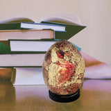 Amber Crackle Mosaic Glass Egg Lamp 200mm