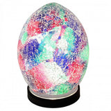 Pink Crackle Mosaic Glass Vintage Egg Table Lamp 20cm