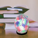 Pink Crackle Mosaic Glass Egg Lamp 200mm
