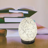 White Crackle Mosaic Glass Egg Lamp 200mm