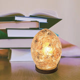 Yellow Crackle Mosaic Glass Egg Lamp 200mm