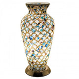 Britalia 880471 Blue Tile Mosaic Glass Vintage Vase Table Lamp 38cm