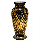 Black Tile Mosaic Glass Vintage Vase Table Lamp 38cm