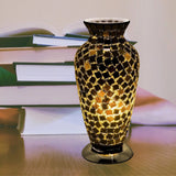 Black Tile Glass Mosaic Vase 38cm | Vintage Retro