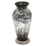 Britalia 880476 | Black Crackle Glass Mosaic Vase 38cm | BRT880476
