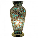 Britalia 880474 Dark Green Tile Mosaic Glass Vintage Vase Table Lamp 38cm