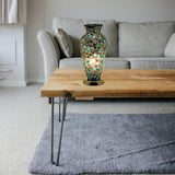 Dark Green Tile Mosaic Glass Vase Lamp 300mm