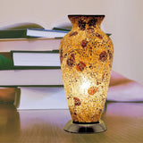 Autumn Gold Crackle Glass Mosaic Vase 38cm | Vintage Retro