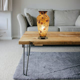 Autumn Gold Crackle Mosaic Glass Vase Lamp 300mm