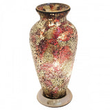 Britalia 880478 Amber Crackle Mosaic Glass Vintage Vase Table Lamp 38cm