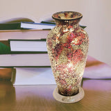 Amber Crackle Glass Mosaic Vase 38cm | Vintage Retro