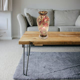 Amber Crackle Mosaic Glass Vase Lamp 300mm