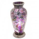 Britalia 880479 Purple Crackle Mosaic Glass Vintage Vase Table Lamp 38cm