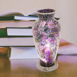 Purple Crackle Glass Mosaic Vase 38cm | Vintage Retro