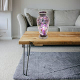 Purple Crackle Mosaic Glass Vase Lamp 300mm