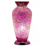 Britalia 880480 Pink Rose Crackle Mosaic Glass Vintage Vase Table Lamp 38cm