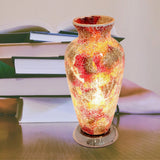 Red Crackle Glass Mosaic Vase 38cm | Vintage Retro
