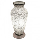 Britalia 880482 White Crackle Mosaic Glass Vintage Vase Table Lamp 38cm