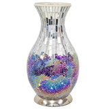 Purple Art Deco Mirrored Mosaic Glass Vintage Vase Table Lamp 35cm