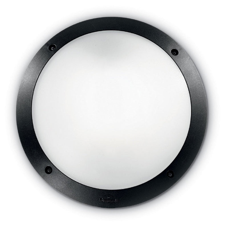 Black Round Exterior Bulk Head Wall Light