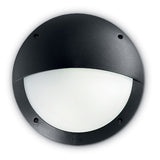 BRLUCIA-EL-BL Black Outdoor Modern Round Eyelid Bulkhead Wall Light 30cm Coastal IP66