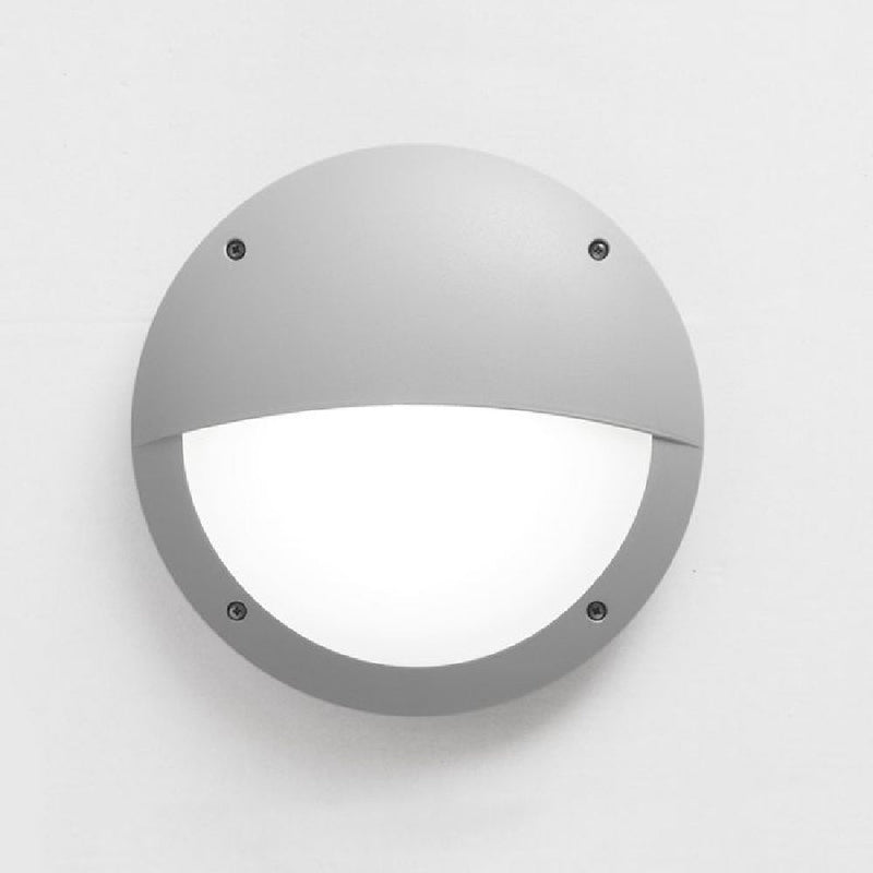 Grey Outdoor Coastal Eyelid Round Bulkhead Wall Light