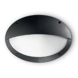 BRMADDI-HL-BL Black Outdoor Modern Oval Horizontal Eyelid Bulkhead Wall Light 33cm Coastal IP66