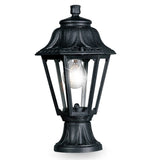BRMIKROLOT-ANNA Black Outdoor Traditional Lantern Pedestal Post Light 39cm Coastal IP55