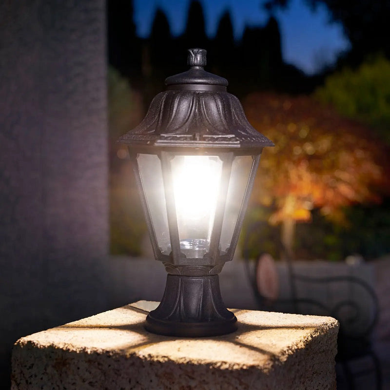 Vintage Coach Lantern Coastal Outdoor Pedestal Light