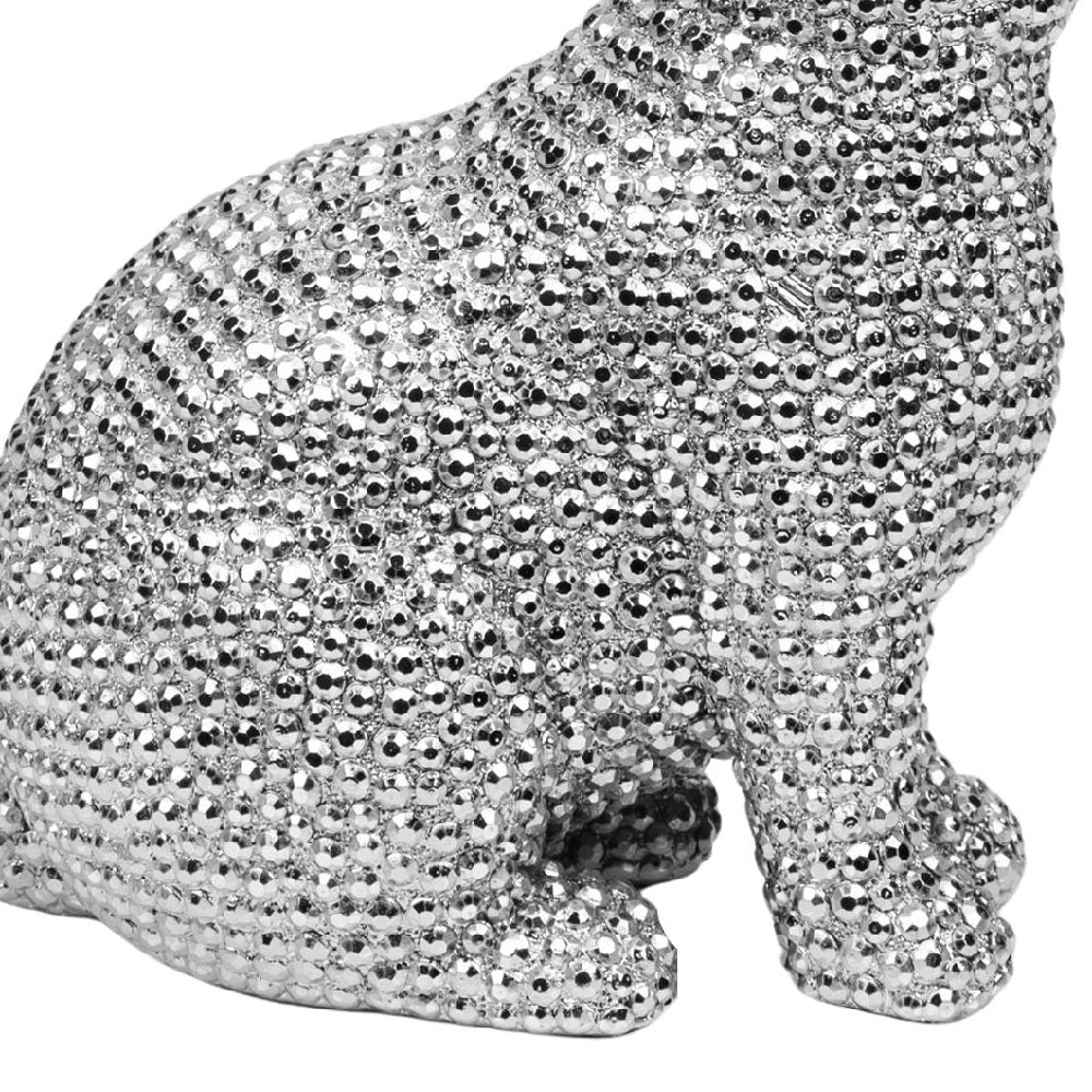 Silver Diamante Hare Art Sculpture