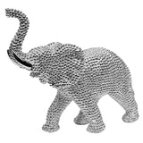 Britalia BRNC1158 Silver Diamante Diamond Effect Standing Elephant Animal Figurine 30cm