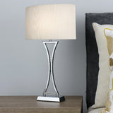 Chrome & Cream Contemporary Table Lamp