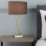 Brass & Brown Contemporary Table Lamp