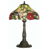 Oaks OT 1345/16 TL Peonies Tiffany Glass Vintage Table Lamp 61cm