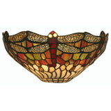 Oaks OT 1485 WB Dragonfly Tiffany Glass Vintage Up Wall Light