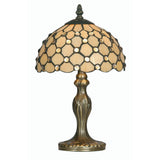 Oaks OT 1562/8 TL Jewel Tiffany Glass Vintage Table Lamp 37cm