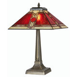 Oaks OT 2408/14 TL Aztec Tiffany Glass Vintage Table Lamp 54cm