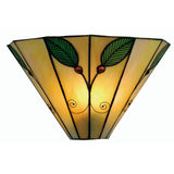 Oaks OT 3020 WB Leaf Tiffany Glass Vintage Up Wall Light
