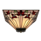 Oaks OT 3589/14 R Camillo Tiffany Glass Vintage Up Semi Flush Light 36cm