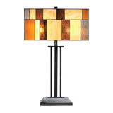Oaks OT 8350/16 TL Osrick Tiffany Glass Vintage Square Table Lamp 63cm