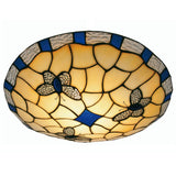 Blue Butterfly Tiffany Glass Vintage Easy Fit Non Electric Pendant Shade 35cm