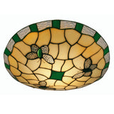 Green Butterfly Tiffany Glass Vintage Easy Fit Non Electric Pendant Shade 35cm