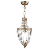 DAR OTT0135 Ottoman French Gold 1 Lamp Traditional Pendant Light with Fluted Glass