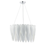 DAR PHI032 Phillipa White Ceramic & Chrome 3 Lamp Contemporary Pendant Light