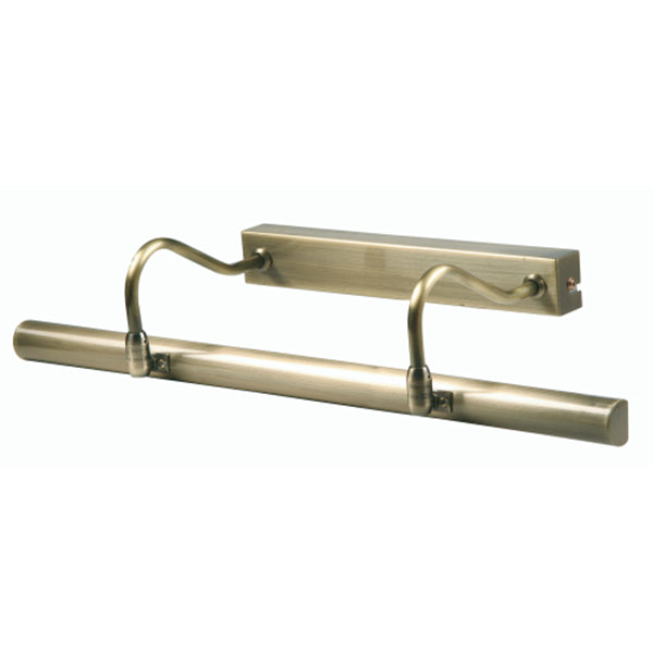 Antique Brass Vintage Twin Arm Switched Adjustable Picture Light 49cm