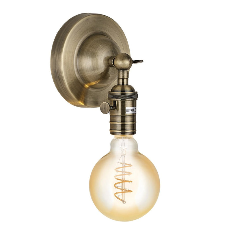 Antique Brass Retro Industrial Down Wall Light