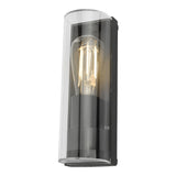 DAR QUE1639 Quenby Anthracite & Clear Curved Diffuser Outdoor Vintage Wall Light
