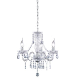 Chrome & Clear Glass Traditional 3 Lamp Chandelier