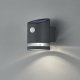 Solar Powered Dark Grey Wall Light with PIR