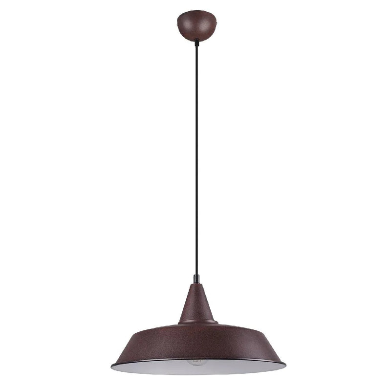 Antique Rust Brown Industrial Pendant Ceiling Light 355mm